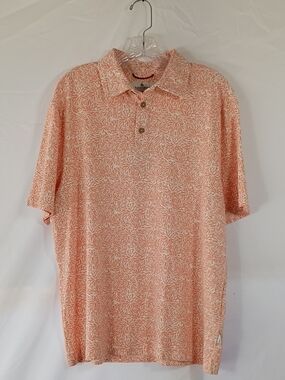 NWT RAINFOREST Men's Muted Clay Bloom Short Sleeve Lux Touch Pique Polo Sz Med